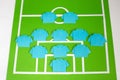 Origami football formation tactics Royalty Free Stock Photo
