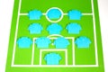 Origami football formation tactics Royalty Free Stock Photo