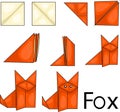 Origami fox Royalty Free Stock Photo