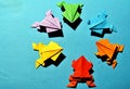 Origami frogs Royalty Free Stock Photo