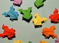 Origami frogs Royalty Free Stock Photo