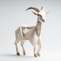 Origami Goat With Horns: 3d Model Stockfoto In The Style Of Pieter Hugo Royalty Free Stock Photo