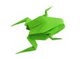 Origami green frog Royalty Free Stock Photo