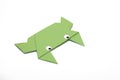 Origami green frog Royalty Free Stock Photo