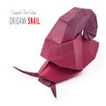 Origami green snail Royalty Free Stock Photo