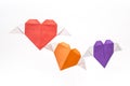 Origami heart shape with wings