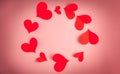 Origami hearts blank for greeting card. Stock photo top view Royalty Free Stock Photo