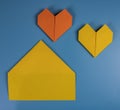 Origami hearts made of paper Royalty Free Stock Photo