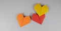 Origami hearts made of paper Royalty Free Stock Photo