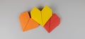 Origami hearts made of paper Royalty Free Stock Photo