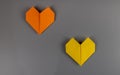 Origami hearts made of paper Royalty Free Stock Photo
