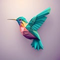 Origami Hummingbird in low poly style. Vector illustration.