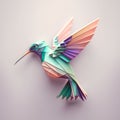 Origami hummingbird made of origami paper. Vector illustration.