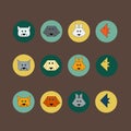 Origami icons flat