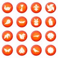 Origami icons set red vector Royalty Free Stock Photo