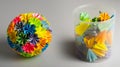 Origami kusudama rainbow