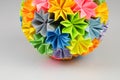 Origami kusudama rainbow