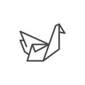 Origami line outline icon and creativity concept