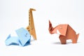 Origami Lion Giraffe and Elephant