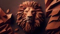 Origami Lion Head AI Generative