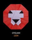 Origami lion head