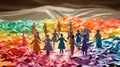 Origami Meadow Delight: Children and Rainbow in a Paper Wonderland