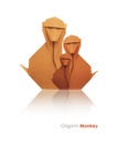 Origami monkey family