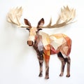 Earthy Palette Origami Moose Paper Craft With Watercolour