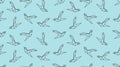 Origami outline bird seamless pattern.