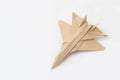Origami paper airplane mockup. Selective focus Royalty Free Stock Photo