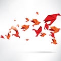 Origami paper bird on abstract background Royalty Free Stock Photo