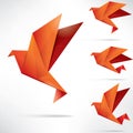Origami paper bird on abstract background Royalty Free Stock Photo