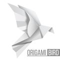 Origami paper bird. Flying pigeon isolated on white Royalty Free Stock Photo