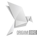 Origami paper bird. Flying pigeon isolated on white Royalty Free Stock Photo