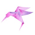 Origami paper bird. illustration.Polygonal shape.Art of paper folding.Japan origami crane,pigeon. Flying bird on Royalty Free Stock Photo