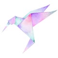 Origami paper bird. illustration.Polygonal shape.Art of paper folding.Japan origami crane,pigeon. Flying bird on Royalty Free Stock Photo