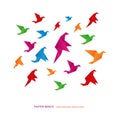 Origami paper birds Royalty Free Stock Photo