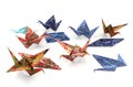 Origami paper birds