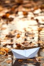Origami paper boat Royalty Free Stock Photo