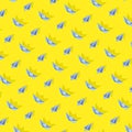 Origami paper boats on yellow background Royalty Free Stock Photo
