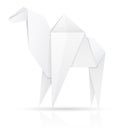 Origami paper camel vector illustration