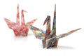 Origami paper crane birds Royalty Free Stock Photo