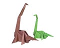 Origami. Paper figures of dinosaurs