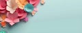 origami paper flowers - Layered pastel sweet colors banner