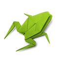 Origami paper frog on white background close up Royalty Free Stock Photo