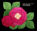 Origami paper pink rose Royalty Free Stock Photo