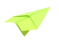 A origami paper plane flying isolated white Royalty Free Stock Photo