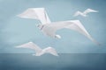 Origami paper seagull bird Royalty Free Stock Photo