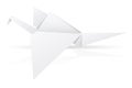 Origami paper stork vector illustration