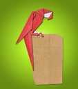 Origami parrot made of paper Royalty Free Stock Photo